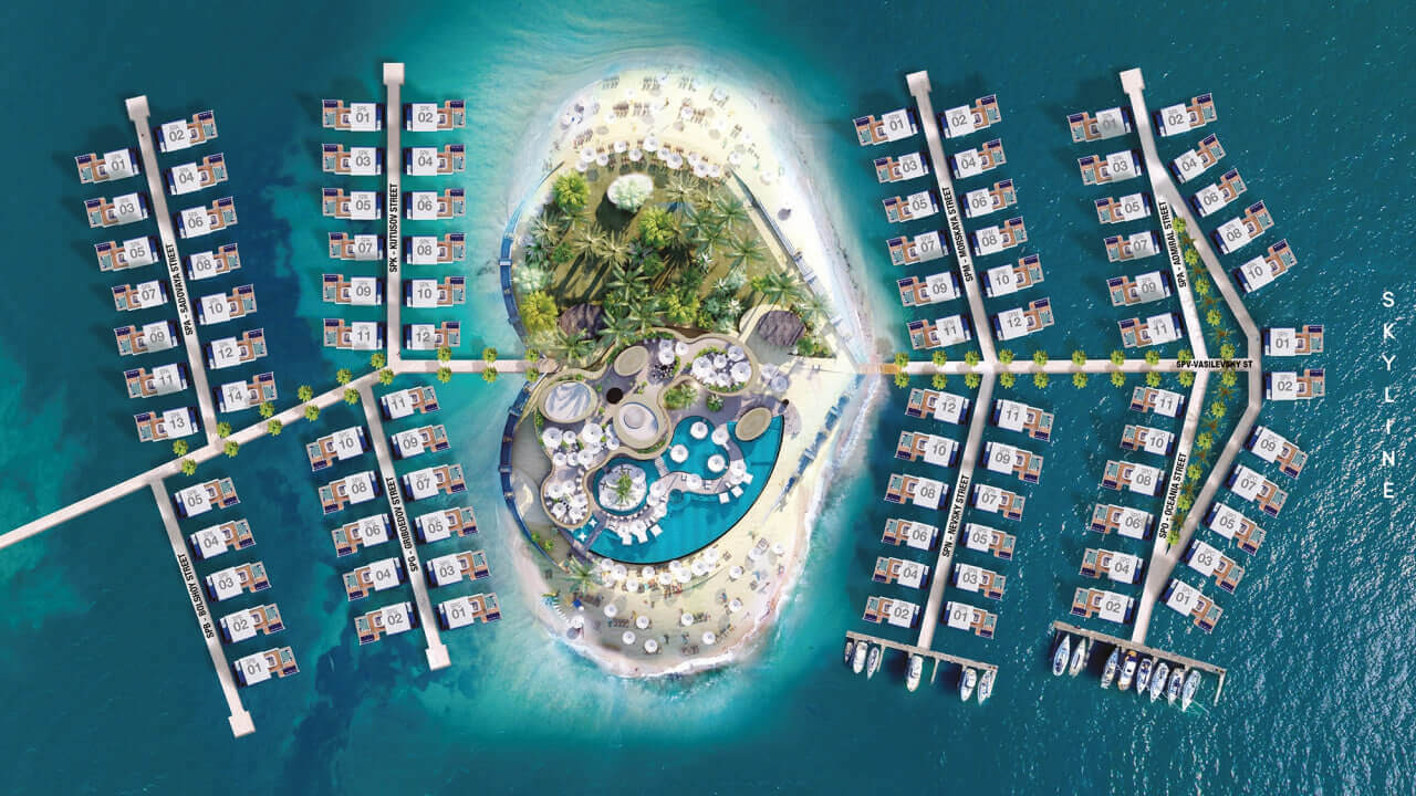 خرید ویلاهای شناور اسب دریایی در جزایر جهان دبیsea horse villa