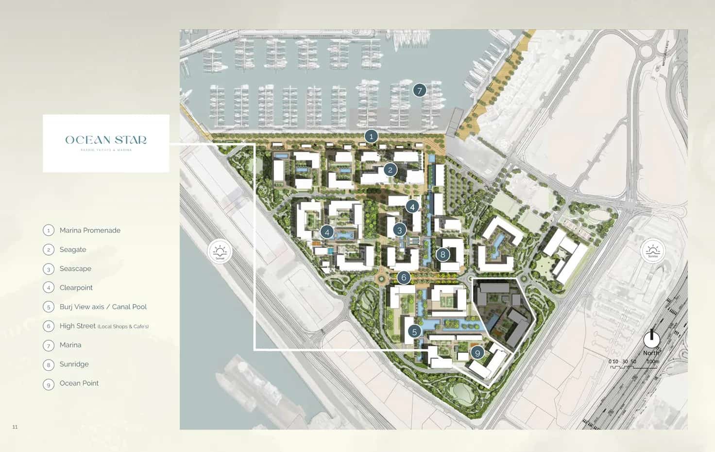 آپارتمان های اوشین استار در منطقه مینا راشد دبی | Ocean Star Apartments 