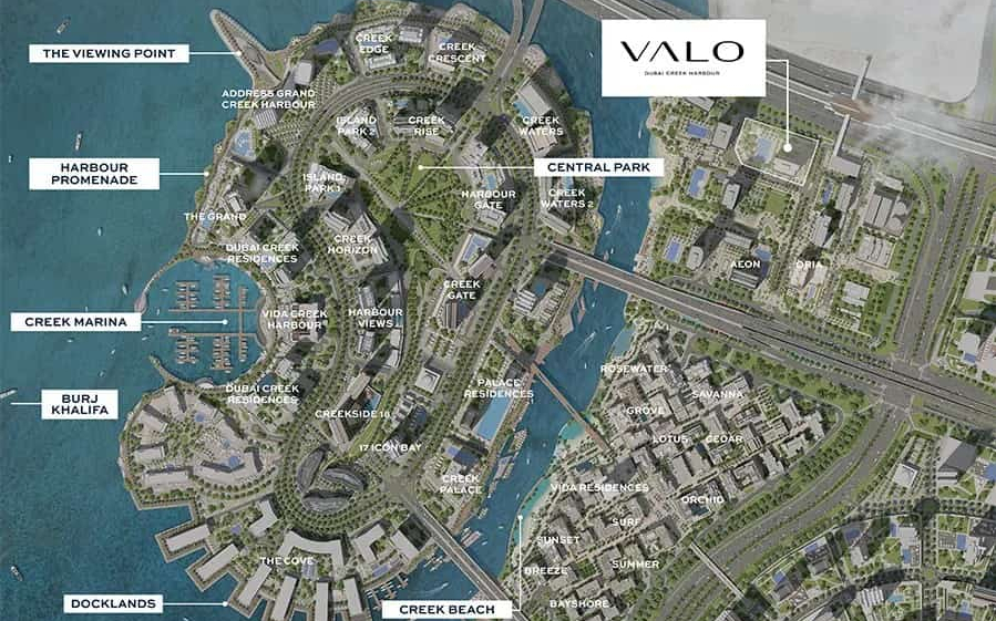 آپارتمان های والو در دبی کریک هاربر | Valo Apartments