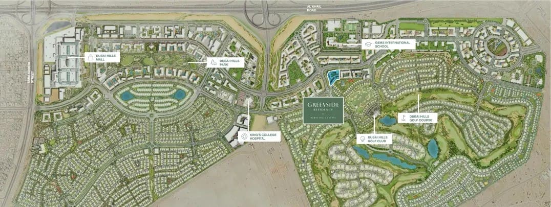 آپارتمان های گرین ساید در منطقه دبی هیلز استیت | Greenside Residence